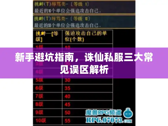 新手避坑指南，诛仙私服三大常见误区解析