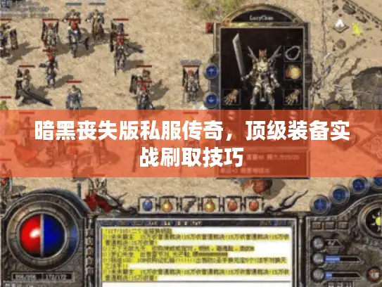 暗黑丧失版私服传奇，顶级装备实战刷取技巧
