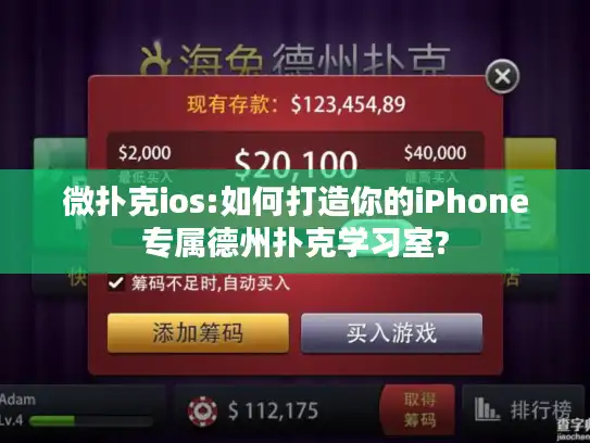 微扑克ios:如何打造你的iPhone专属德州扑克学习室?