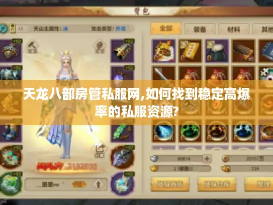 天龙八部房管私服网,如何找到稳定高爆率的私服资源?