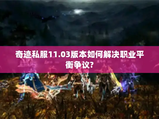 奇迹私服11.03版本如何解决职业平衡争议?