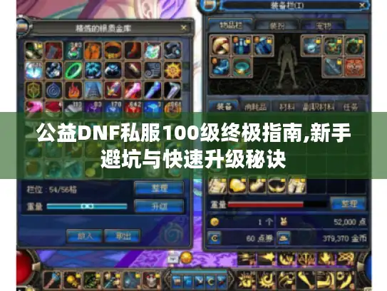 公益DNF私服100级终极指南,新手避坑与快速升级秘诀