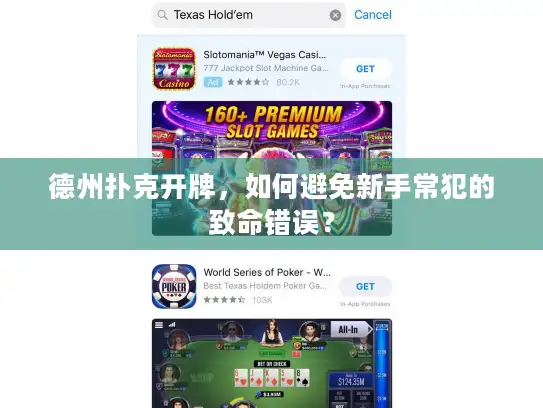 德州扑克开牌，如何避免新手常犯的致命错误？