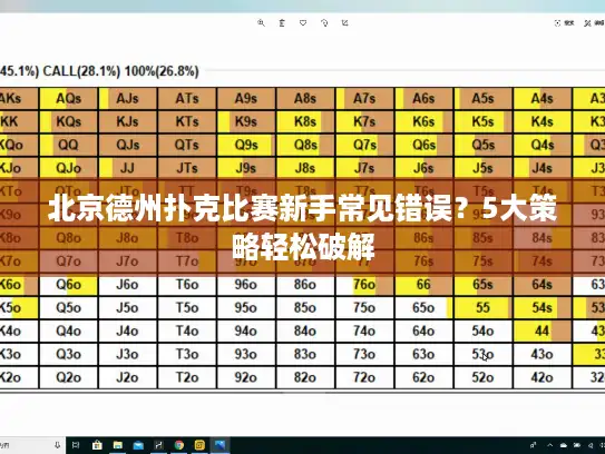 北京德州扑克比赛新手常见错误？5大策略轻松破解