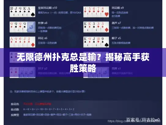 无限德州扑克总是输？揭秘高手获胜策略