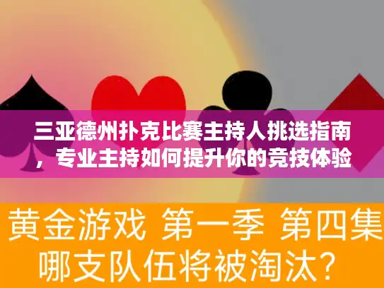三亚德州扑克比赛主持人挑选指南，专业主持如何提升你的竞技体验？