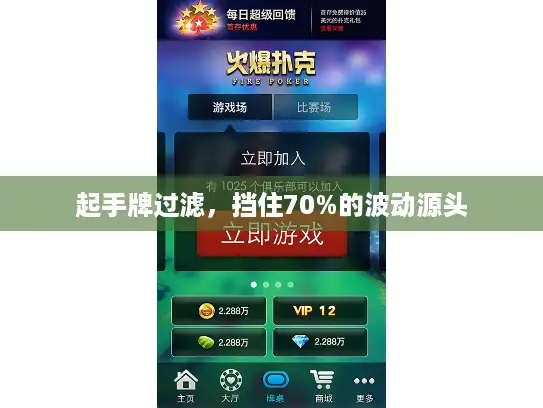 起手牌过滤,挡住70%的波动源头 起手牌过滤,挡住70%的波动源头