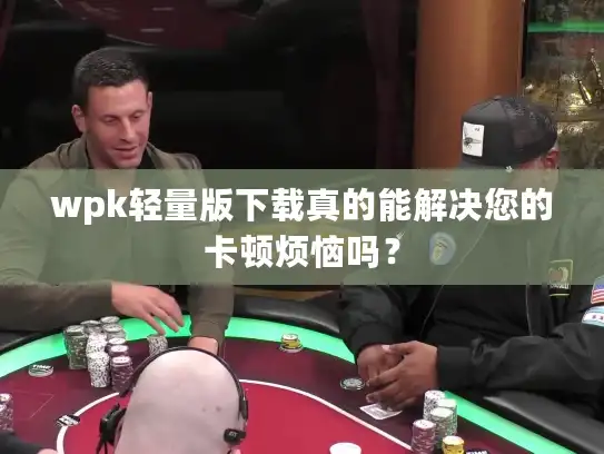 wpk轻量版下载真的能解决您的卡顿烦恼吗？