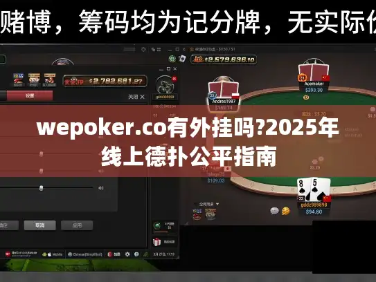 wepoker.co有外挂吗?2025年线上德扑公平指南