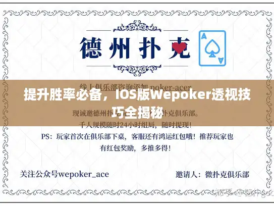 提升胜率必备,IOS版Wepoker透视技巧全揭秘 提升胜率必备,IOS版Wepoker透视技巧全揭秘