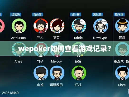 wepoker如何查看游戏记录？