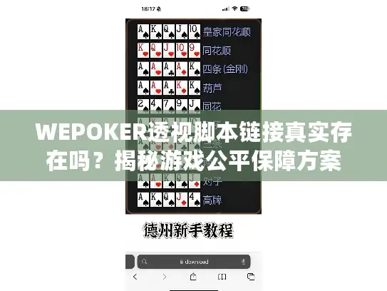 WEPOKER透视脚本链接真实存在吗？揭秘游戏公平保障方案