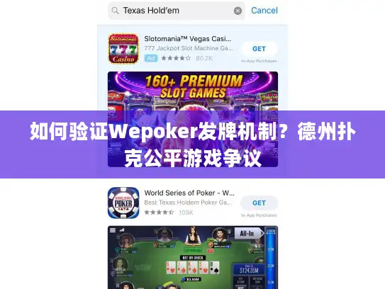 如何验证Wepoker发牌机制？德州扑克公平游戏争议