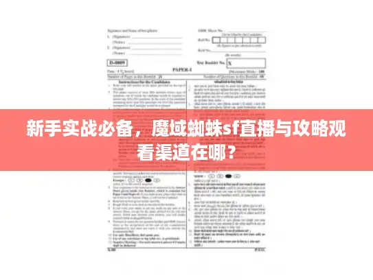 新手实战必备，魔域蜘蛛sf直播与攻略观看渠道在哪？