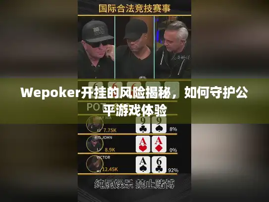 Wepoker开挂的风险揭秘，如何守护公平游戏体验