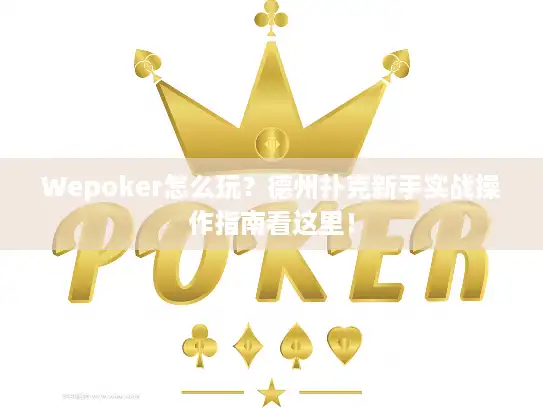 Wepoker怎么玩？德州扑克新手实战操作指南看这里！