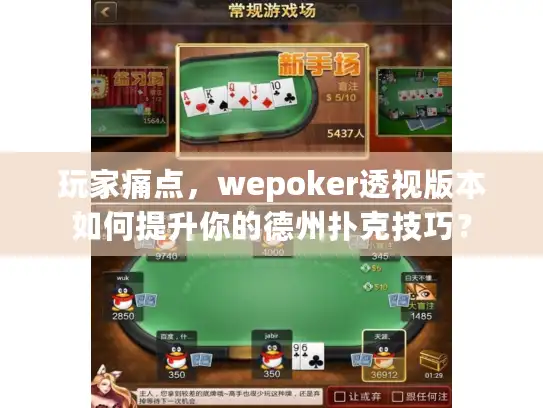 玩家痛点，wepoker透视版本如何提升你的德州扑克技巧？