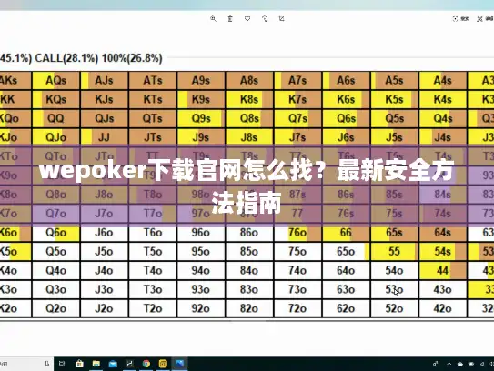wepoker下载官网怎么找？最新安全方法指南