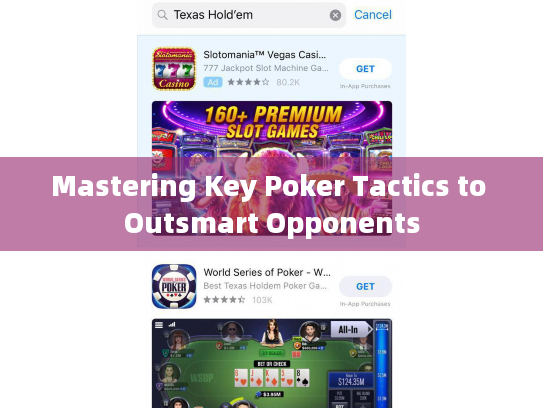 Mastering Key Poker Tactics to Outsmart Opponents Mastering Key Poker Tactics to Outsmart Opponents
