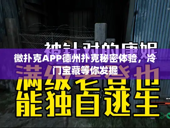 微扑克APP德州扑克秘密体验,冷门宝藏等你发掘 微扑克APP德州扑克秘密体验,冷门宝藏等你发掘