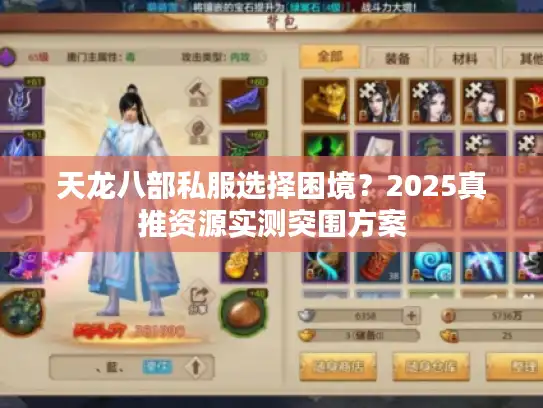 天龙八部私服选择困境?2025真推资源实测突围方案 天龙八部私服选择困境?2025真推资源实测突围方案