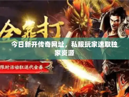 今日新开传奇网址，私服玩家速取独家资源