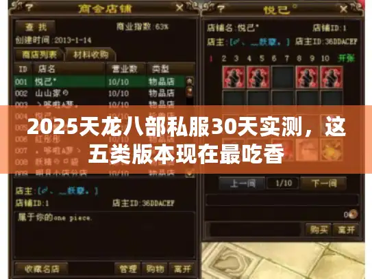 2025天龙八部私服30天实测，这五类版本现在最吃香