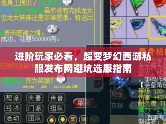 进阶玩家必看，超变梦幻西游私服发布网避坑选服指南