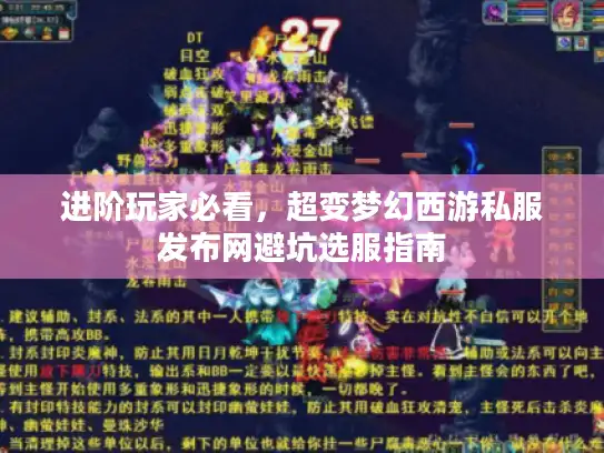 进阶玩家必看，超变梦幻西游私服发布网避坑选服指南