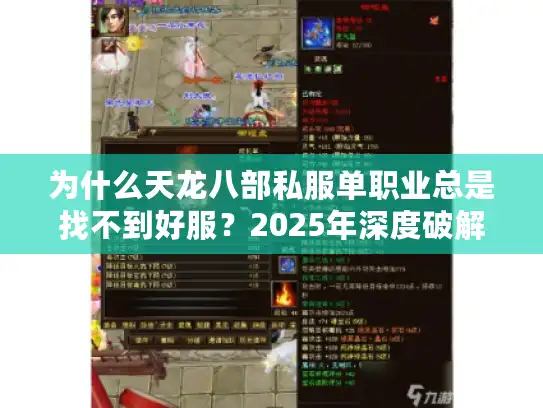 为什么天龙八部私服单职业总是找不到好服？2025年深度破解之道
