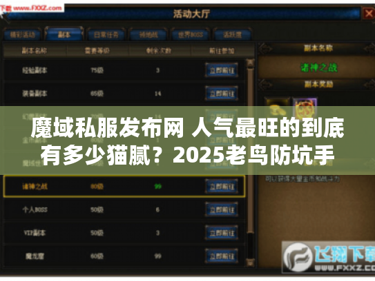 魔域私服发布网 人气最旺的到底有多少猫腻？2025老鸟防坑手册